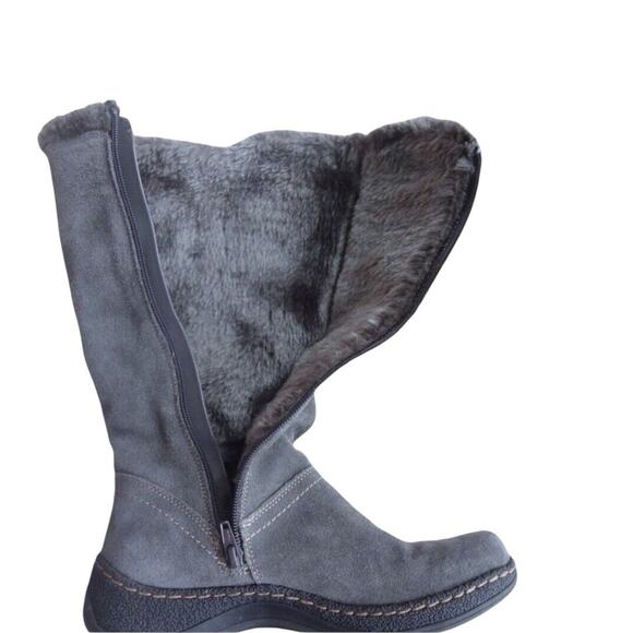 G.H.BASS Womens Wanda Winter Boots Gray Suede Fur Lined SZ 7.5 M Zipper Comfort - Picture 10 of 12